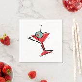 Retro Red Martini Serviette (Beispiel)