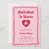 Retro Red Match Made in Heaven Cupid Bridal Shower Einladung (Vorderseite)