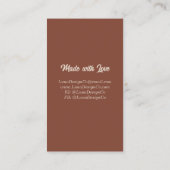 Retro Red Minimal 1 Button Schmuck Business Card Visitenkarte (Rückseite)