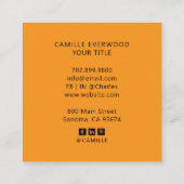 Retro Red Mustard Custom Company Logo Quadratische Visitenkarte (Rückseite)