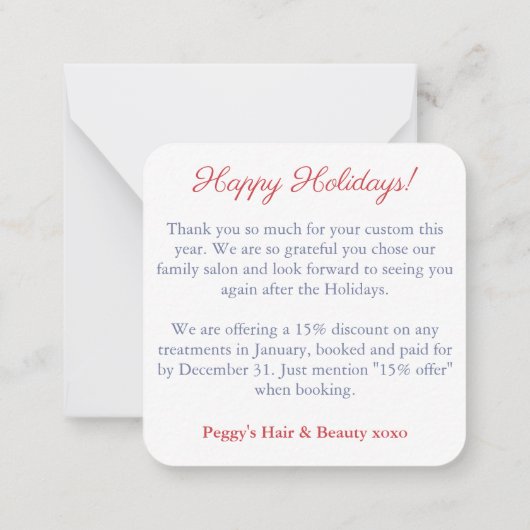 Retro Red Nutcracker Business Logo Happy Holidays Mitteilungskarte (Rückseite)