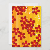 Retro Red Orange Floral Einladung (Vorderseite)