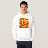 Retro Red Orange Floral Hoodie (Vorne ganz)