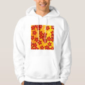 Retro Red Orange Floral Hoodie (Vorderseite)