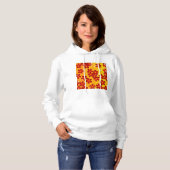Retro Red Orange Floral Hoodie (Vorne ganz)