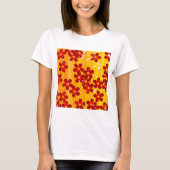 Retro Red Orange Floral T-Shirt (Vorderseite)