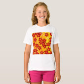 Retro Red Orange Floral T-Shirt (Vorne ganz)