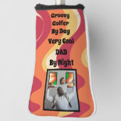 Retro Red Orange Yellow "Groovy Golfer Cooler Vate Golf Headcover (Rotieren 90)