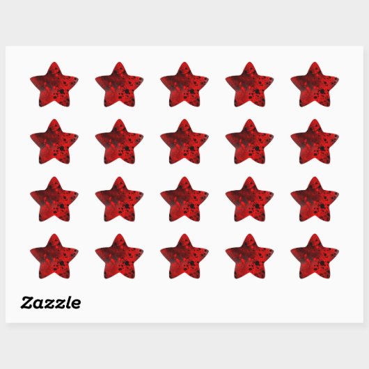 Retro Red Paint Spritzer Star Sticker (Blatt)