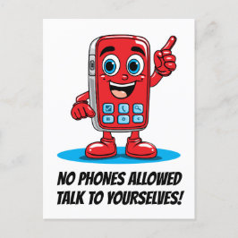 Retro Red Phone Ban Illustration Postkarte