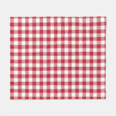Retro Red Picnic Check Farmhouse Design Fleecedecke (Vorderseite (Horizontal))