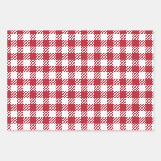 Retro Red Picnic Check Farmhouse Design Geschenkpapier Set (Vorderseite 2)
