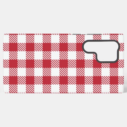 Retro Red Picnic Check Farmhouse Design Samsung Galaxy Hülle (Rückseite (Horizontal))