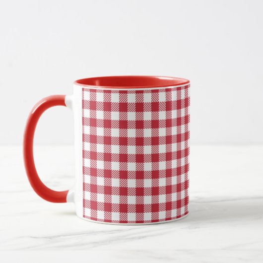 Retro Red Picnic Check Farmhouse Design Tasse (Links)