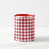 Retro Red Picnic Check Farmhouse Design Tasse (Zentrum)