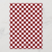 Retro Red Pink Checkered Santa Claus Christmas  Einladung (Rückseite)