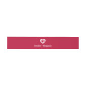Retro Red Pink Cupid Heart Wedding Einladungsbanderole (Flach)
