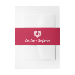 Retro Red Pink Cupid Heart Wedding Einladungsbanderole
