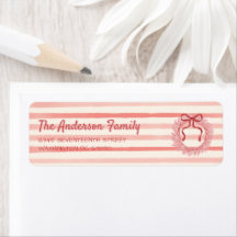 Retro Red Pink Gezeichnet Bow Wreath Weihnachten