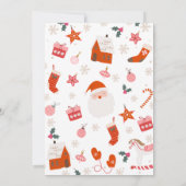 Retro Red Pink Girls Santa Baby Dusche Einladung (Rückseite)