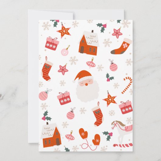 Retro Red Pink Girls Santa Baby Dusche Einladung (Rückseite)