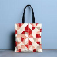 Retro Red Pink White Mid Century Bauhaus Muster