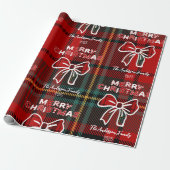 Retro Red Plaid Whimsical Christmas Geschenkpapier (Ungerollt)