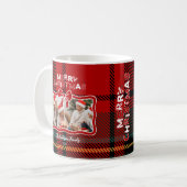 Retro Red Plaid Whimsical Christmas Kaffeetasse (Vorderseite Links)
