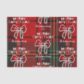 Retro Red Plaid Whimsical Christmas  Seidenpapier (Vorderseite)