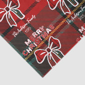 Retro Red Plaid Whimsical Christmas  Seidenpapier (Ausschnitt)