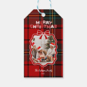 Retro Red Plaid Whimsical Holiday  Geschenkanhänger (Rückseite)