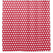 Retro Red Polka Dot Bad Dusche Vorhang (Vorderseite)