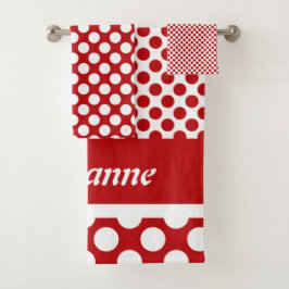 Retro Red Polka Dot Bath Handtuch Set