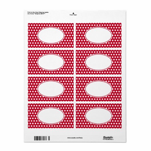 Retro Red Polka Dot Labels (Vorne)