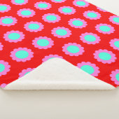 Retro Red Pop Blume Pattern Mod 60er Boho Style Sherpadecke (3/4)