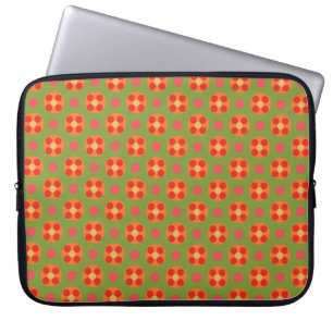 Retro Red Poppies und Polka Dots Laptop-Sieb Laptopschutzhülle