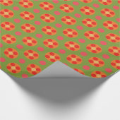 Retro Red Poppies und Polka Dots Wrapping Paper Geschenkpapier (Ecke)