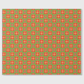 Retro Red Poppies und Polka Dots Wrapping Paper Geschenkpapier (Flach)