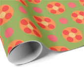 Retro Red Poppies und Polka Dots Wrapping Paper Geschenkpapier (Rolleneckpunkt)