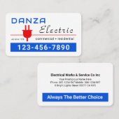 Retro Red Power Plug Electric Visitenkarte (Vorne/Hinten)