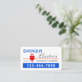 Retro Red Power Plug Electric Visitenkarte (Stehend Vorderseite)