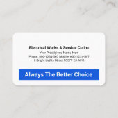 Retro Red Power Plug Electric Visitenkarte (Rückseite)