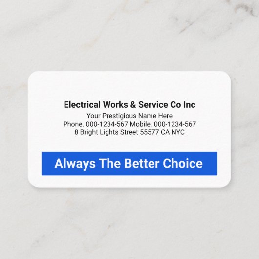 Retro Red Power Plug Electric Visitenkarte (Rückseite)