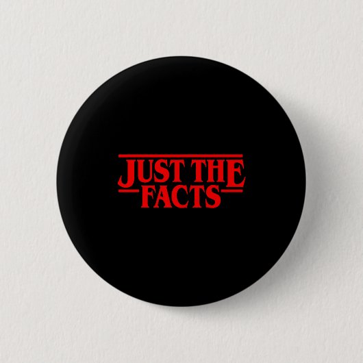 Retro Red Quote Just The Facts Funny Basic Simple  Button (Vorderseite)