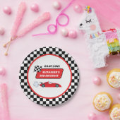 Retro Red Race Rennfahrer Junge 3. Geburtstag Pappteller (Party)