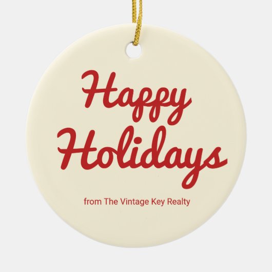 Retro Red Real Estate Logo Ornament (Vorne)