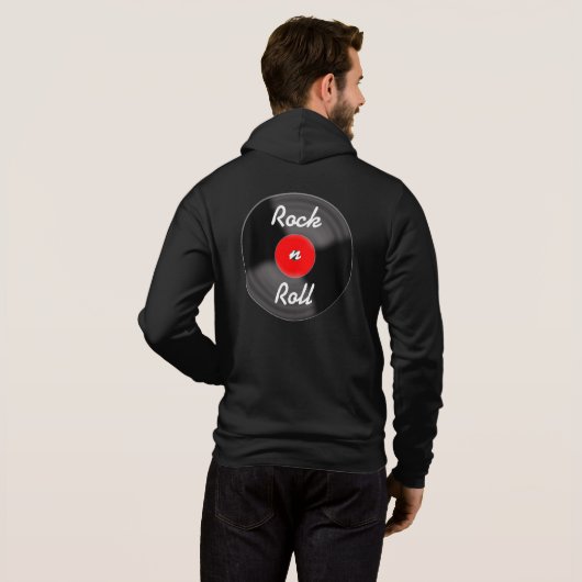 Retro Red Record Jacket Hoodie (Schwarz voll)