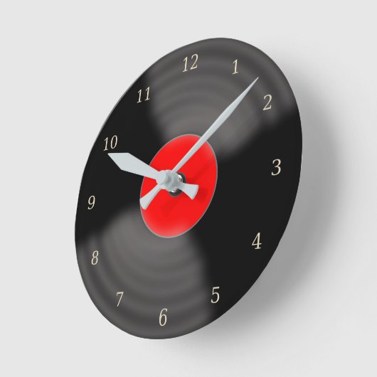 Retro Red Record Wall Clock Runde Wanduhr (Winkel)