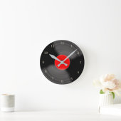 Retro Red Record Wall Clock Runde Wanduhr (Zuhause)