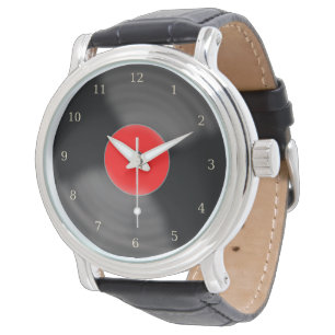Retro Red Record Watch-Geschenk Armbanduhr